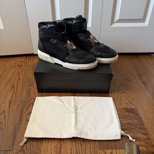 Versace Black Medusa Plaque High Top Sneakers Men's Size 11.5/45 EU